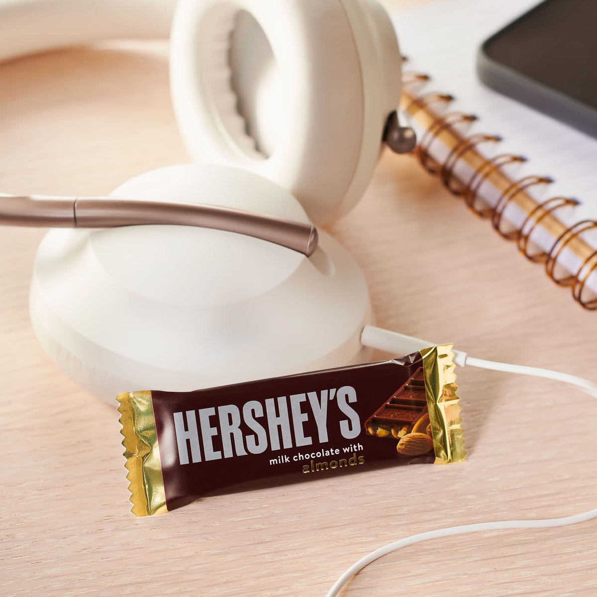 Hershey's Milk Chocolate With Almond Candy Bars & Miniatures, Snack Size, .45 oz (10 Count)
