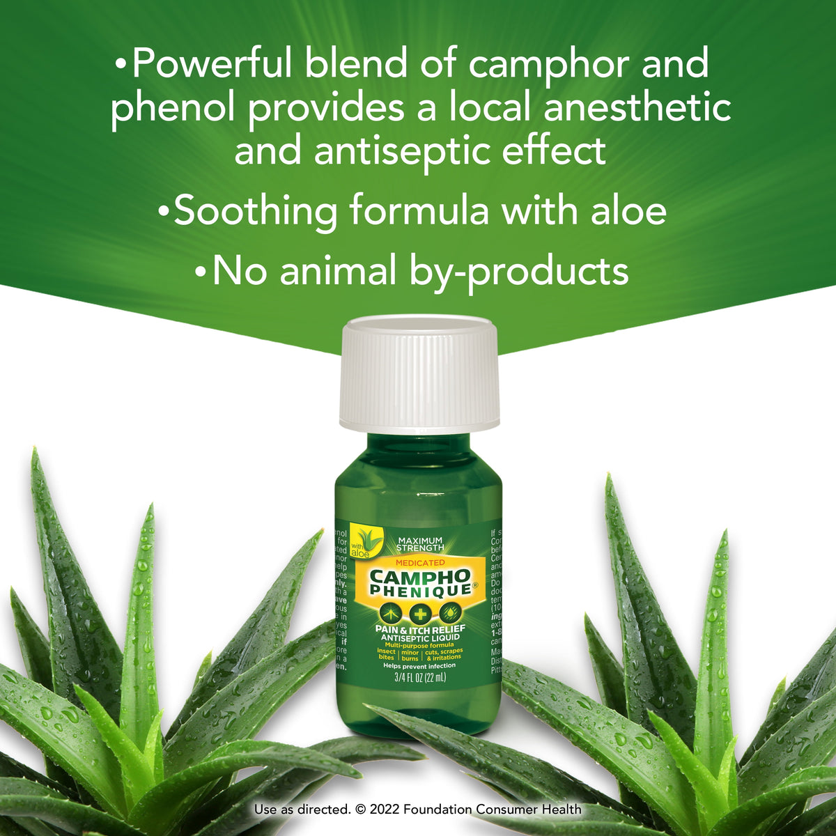Campho Phenique Maximum Strength Antiseptic Liquid, Pain Relief and Anti-Itch Treatment, 0.75oz