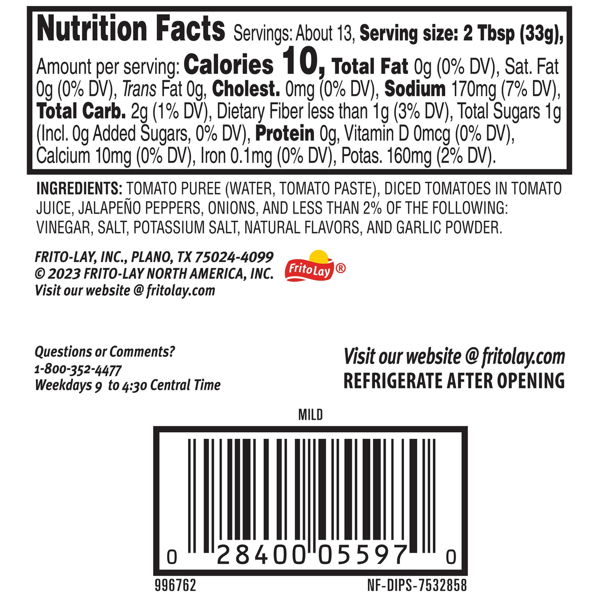 Tostitos Mild Chunky Salsa, No Artificial Colors, No Artificial Flavors, 15.5 oz Jar