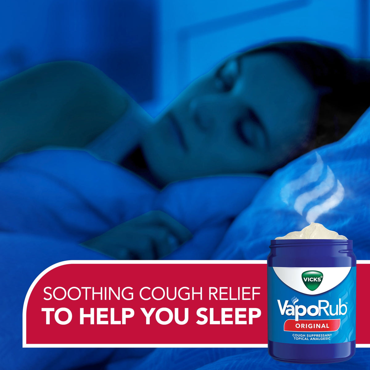 Vicks Vaporub Cough Suppressant Chest Rub Ointment, Original, 6 oz