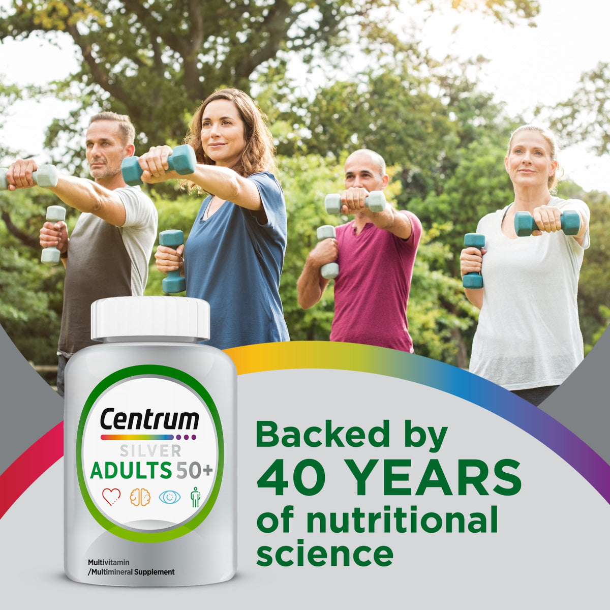 Centrum Silver Adults 50 Plus Multivitamin With Vitamin C, D & E, 125 Count