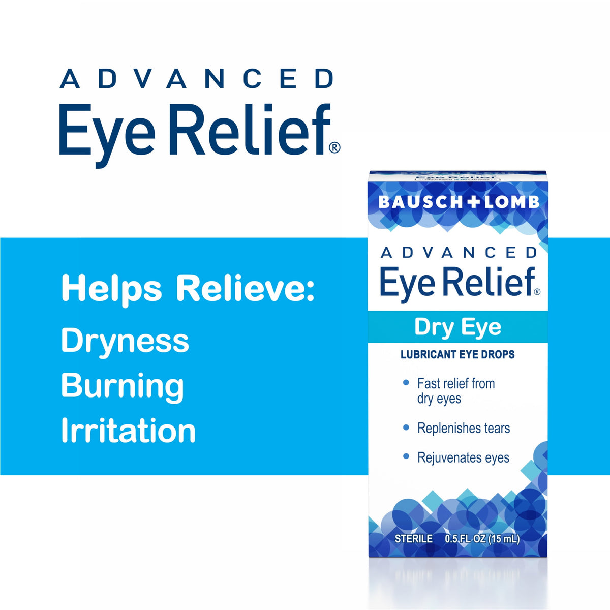 Advanced Eye Relief Lubricant Eye Drops for Relief from Dry Eyes, .5 fl oz