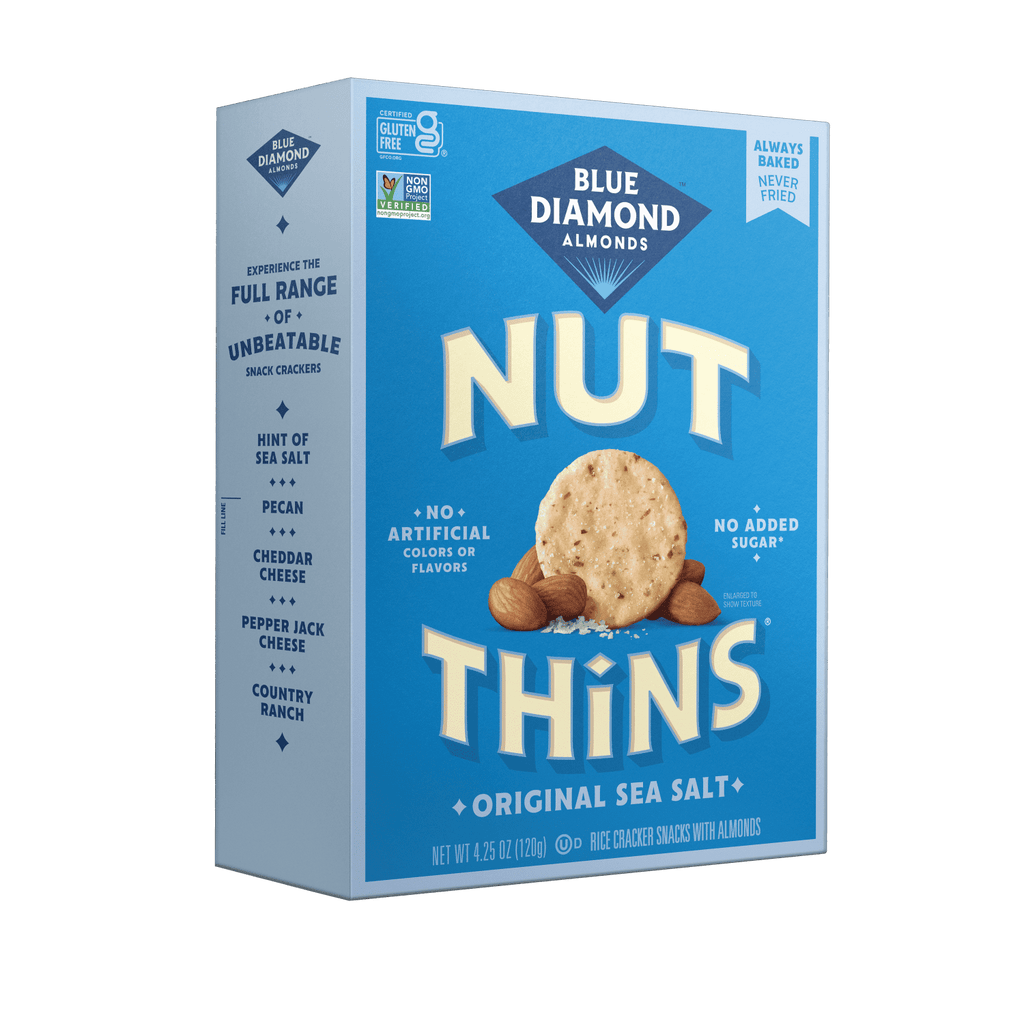 Blue Diamond Almonds, Gluten Free Almond Flavored Nut-Thins Snack Crackers,  4.25 oz. Box
