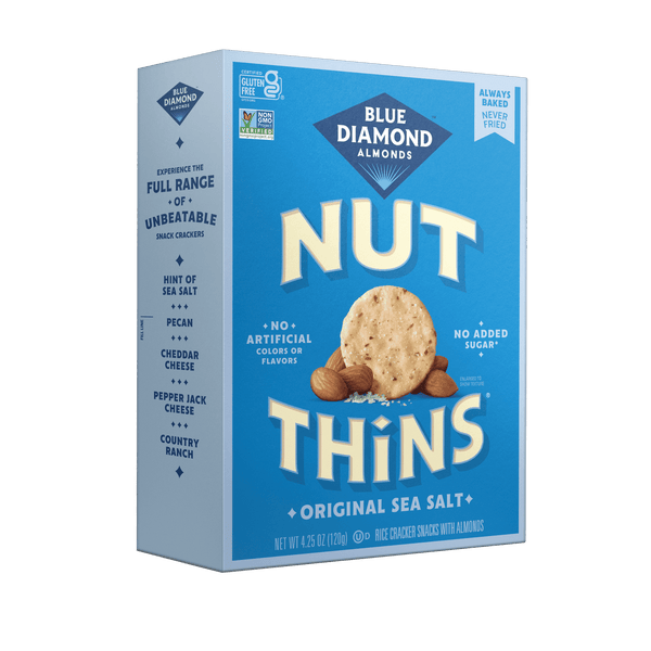 Blue Diamond Almonds, Gluten Free Almond Flavored Nut-Thins Snack Crackers,  4.25 oz. Box
