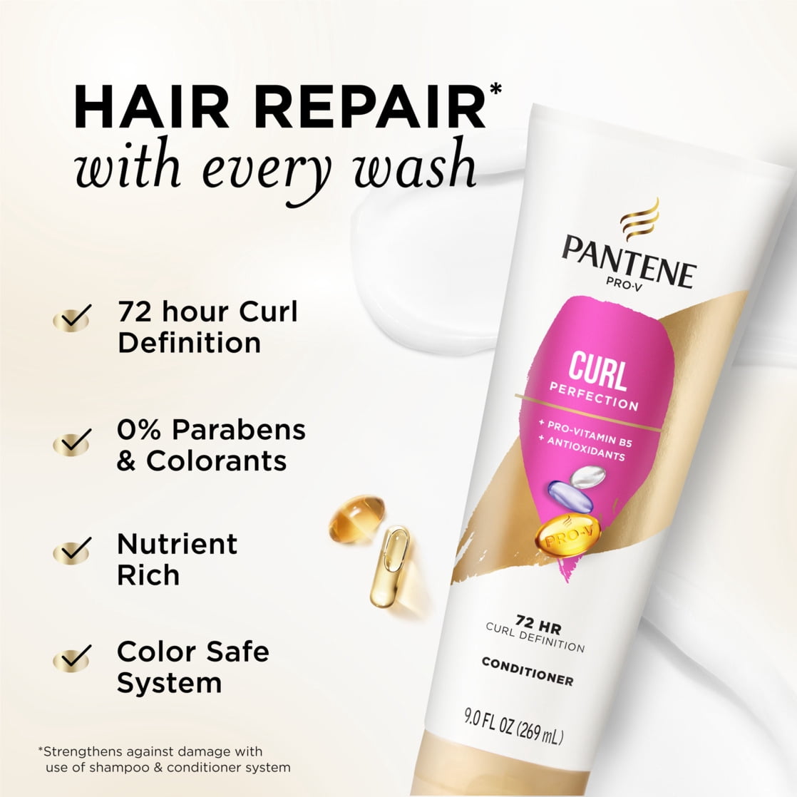 Pantene Pro-V Conditioner Curl Perfection, Nourishing, 9.0 fl oz