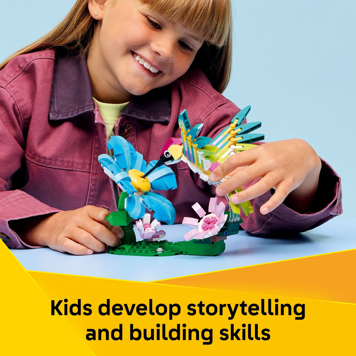LEGO Creator 3 in 1 Wild Animals Colorful Hummingbird Building Toy 31384, Builds Bird, Butterfly or Tropical Fish, Ages 8+