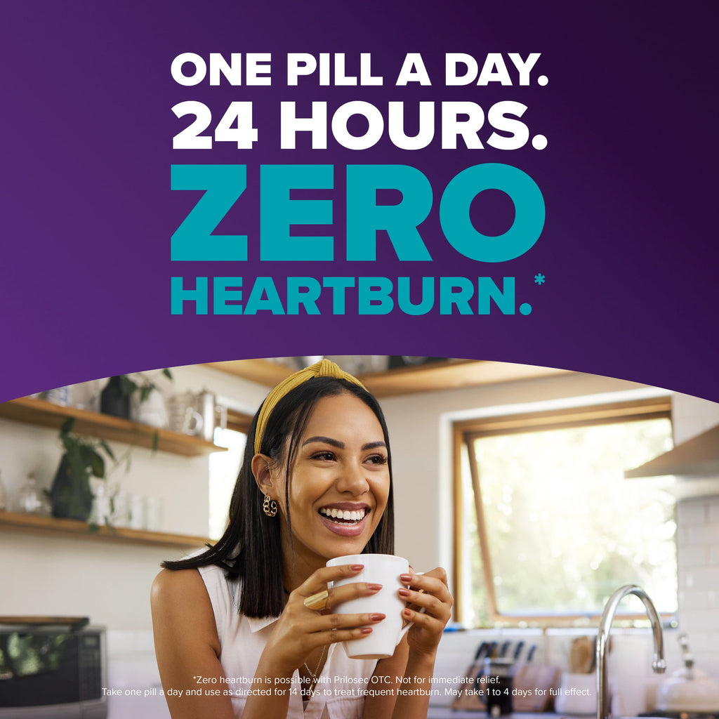 Prilosec OTC Heartburn Relief, Omeprazole, Acid Reducer Tablets, Unflavored 28 Count
