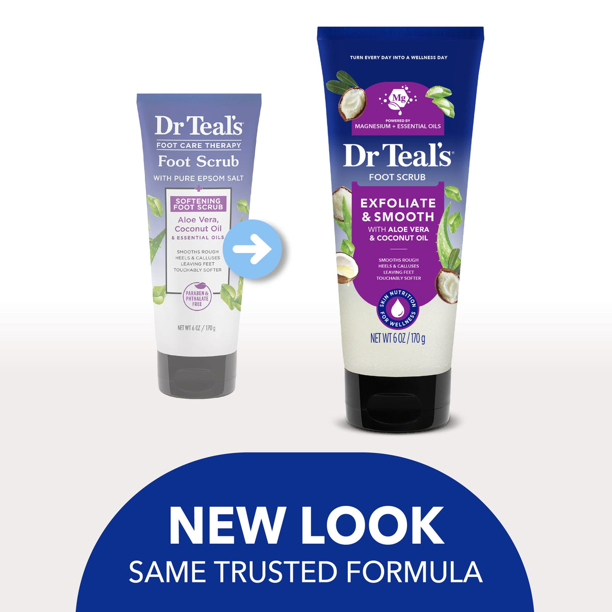 Dr Teal's Softening Foot Scrub with Pure Epsom Salt, Aloe & Coconut Oil, 6 oz