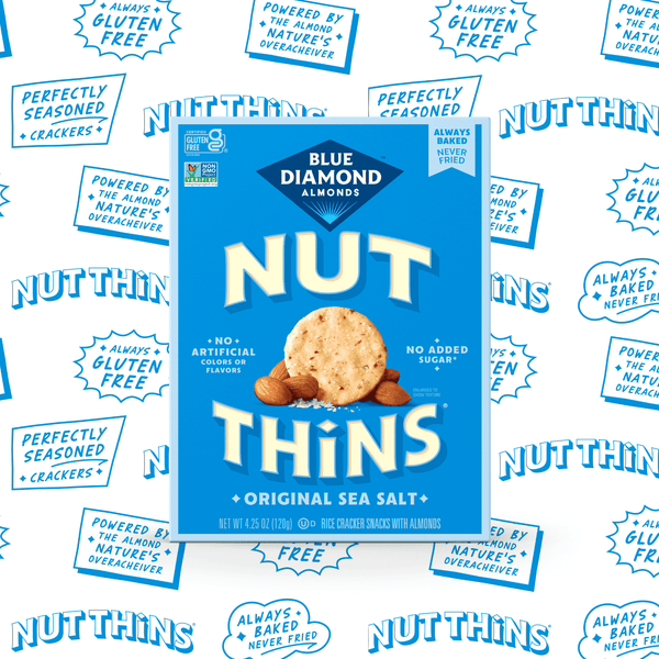 Blue Diamond Almonds, Gluten Free Almond Flavored Nut-Thins Snack Crackers,  4.25 oz. Box