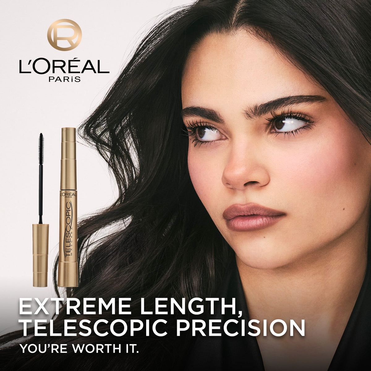 L'Oreal Paris Telescopic Original Washable Intense Lengthening Mascara, Black, 0.27 fl. oz.