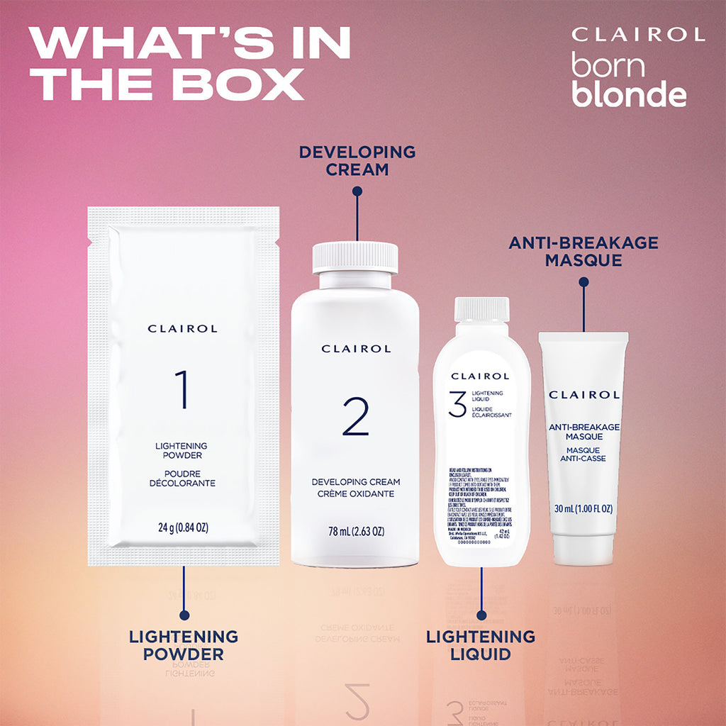 Clairol Born Blonde Permanent Hair Dye, Ultimate Blonding Hair Color Kit, Extra Blonde, 1 Application