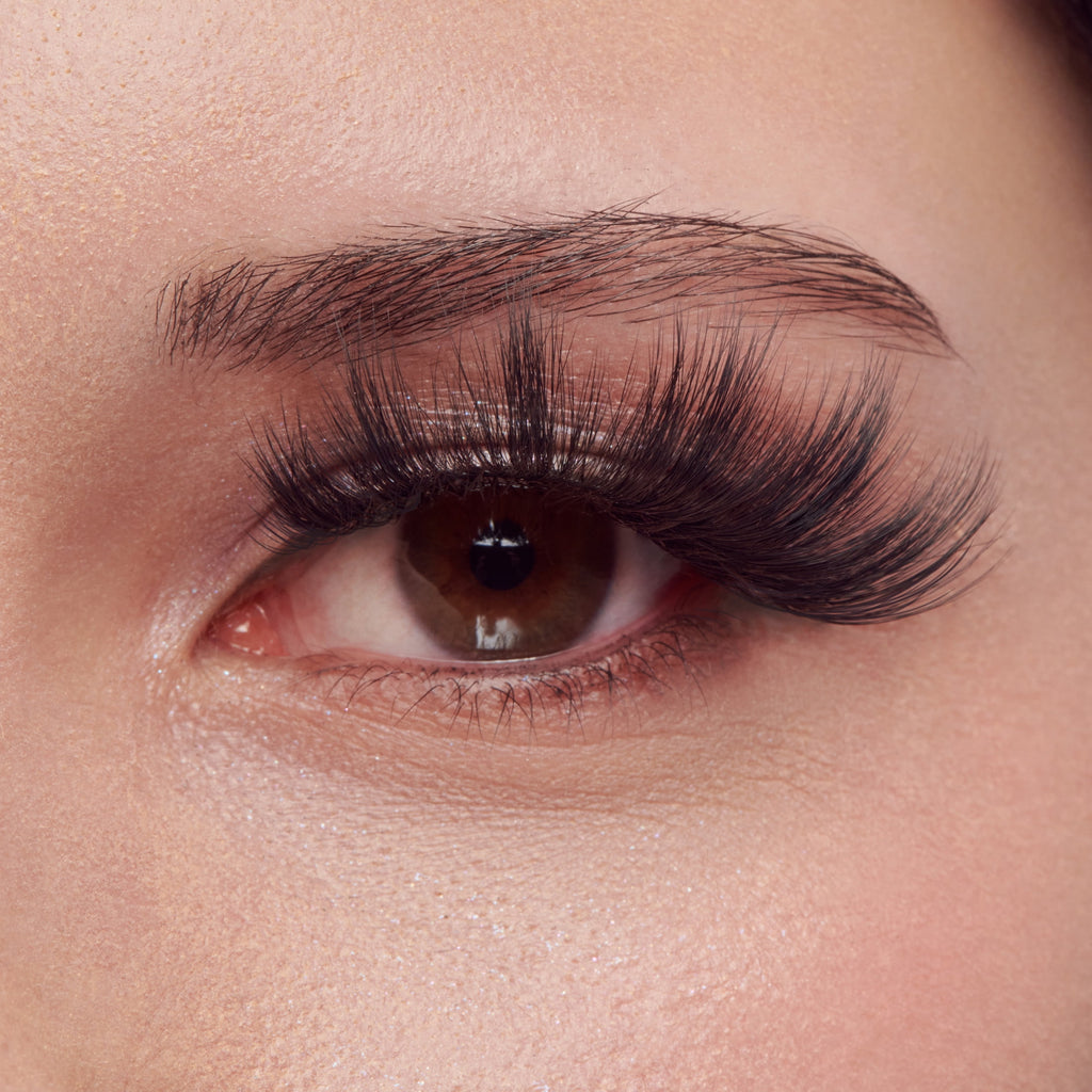 Kiss Lash Couture 16mm Matte Black Faux Mink False Eyelashes, Matte Velvet, Strip Lashes, Black, 1 Pair