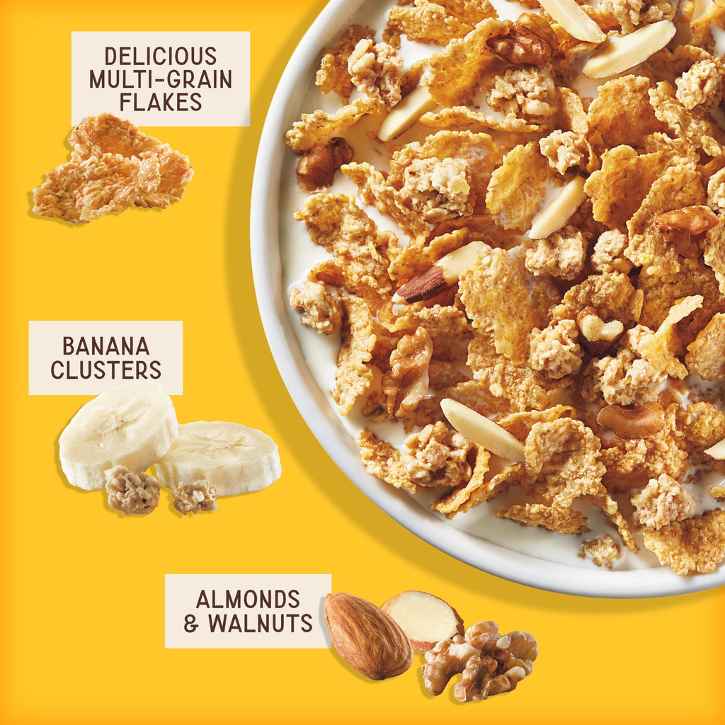 Post Great Grains Banana Nut Crunch, Non-GMO, Heart Healthy,Whole Grain Cereal, Crunchy 18 oz Box