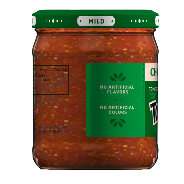 Tostitos Mild Chunky Salsa, No Artificial Colors, No Artificial Flavors, 15.5 oz Jar