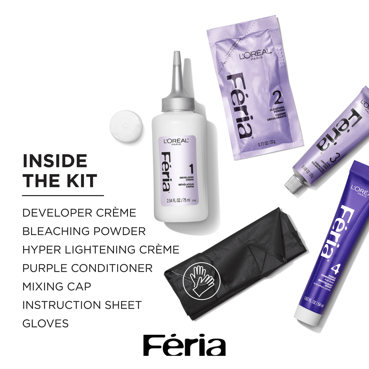 L'Oreal Paris Feria Lightening System, Hi-Lifting, 1 Kit