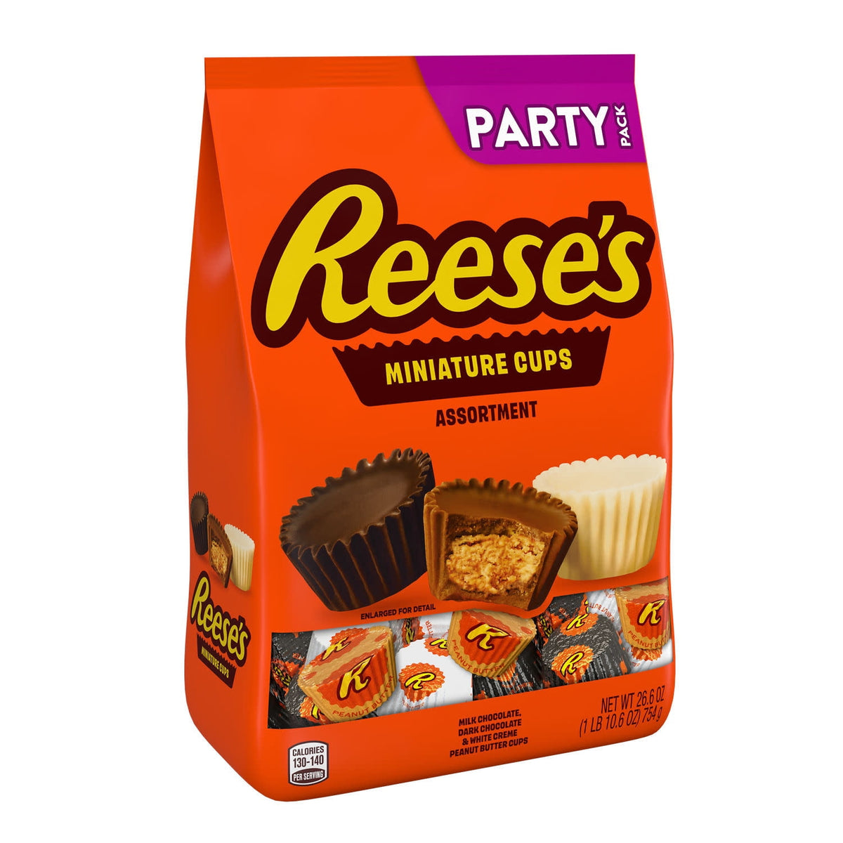 Reese's Miniatures Chocolate Peanut Butter Cups Candy, Party Pack, 26.6 oz