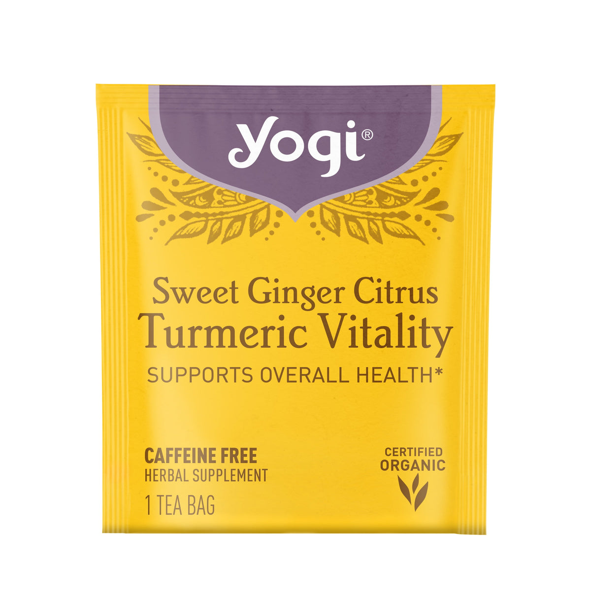 Yogi  Sweet Ginger Citrus Turmeric Vitality, Herbal Wellness Tea Bags, 16 Count