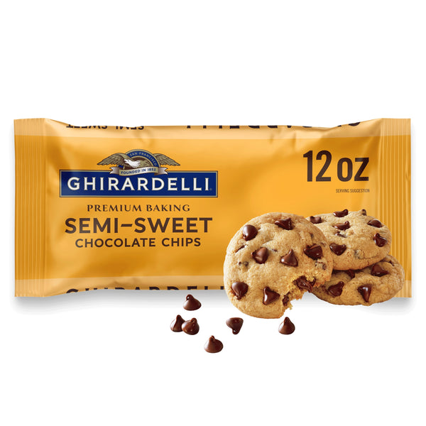 GHIRARDELLI Semi-Sweet Chocolate Premium Baking Chips Chocolate Chips for Baking, 12 oz Bag