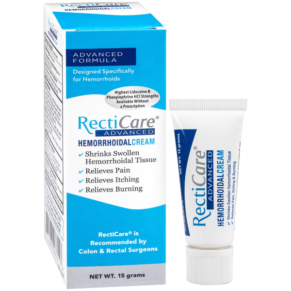 RectiCare Advanced Hemorrhoidal Cream, with Lidocaine & Phenylephrine HCI, 15 Grams