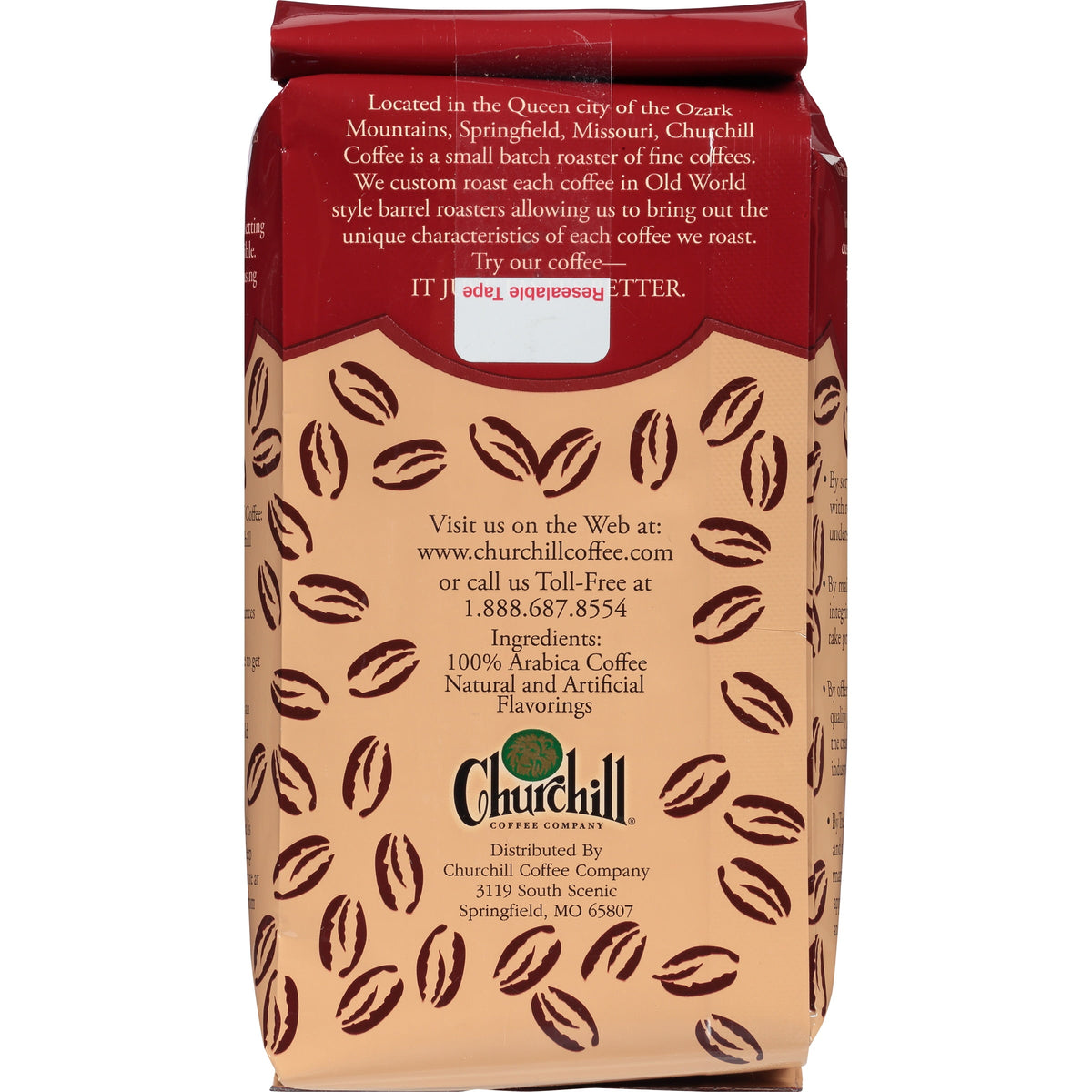 Churchill Coffee Company Sinless Pastry Flavored Medium-Roast Ground Coffee 12 oz. Stand up Bag