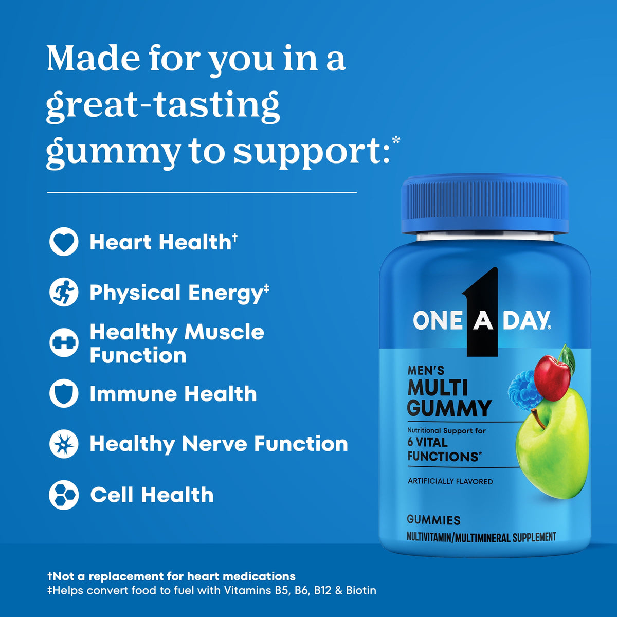 One A Day Mens Multivitamins Gummies with B Vitamins, Physical Energy Support 170 Count