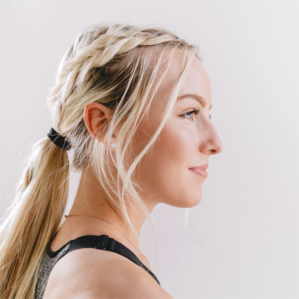 Gimme Seamless Hair Ties for Medium Fit Hair, Microfiber, Black, 12 Count
