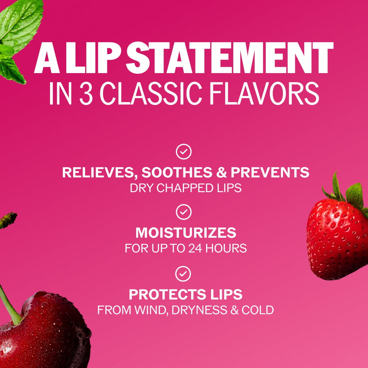 ChapStick Classic  Flavored Lip Protectant Variety Pack, Prevent Chapping, 24 Hour Moisturizing Lip Balm, Relieves Dryness, 3-Pack, 0.15 oz Each