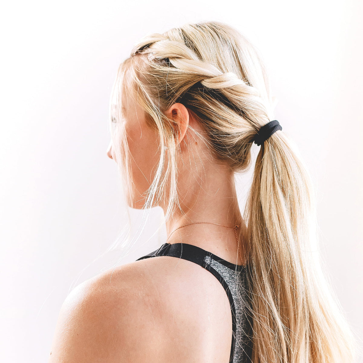 Gimme Seamless Hair Ties for Medium Fit Hair, Microfiber, Black, 12 Count