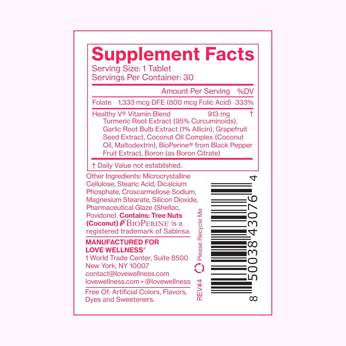 Love Wellness Perfect Condition Vitamin Capsules, 30 ea