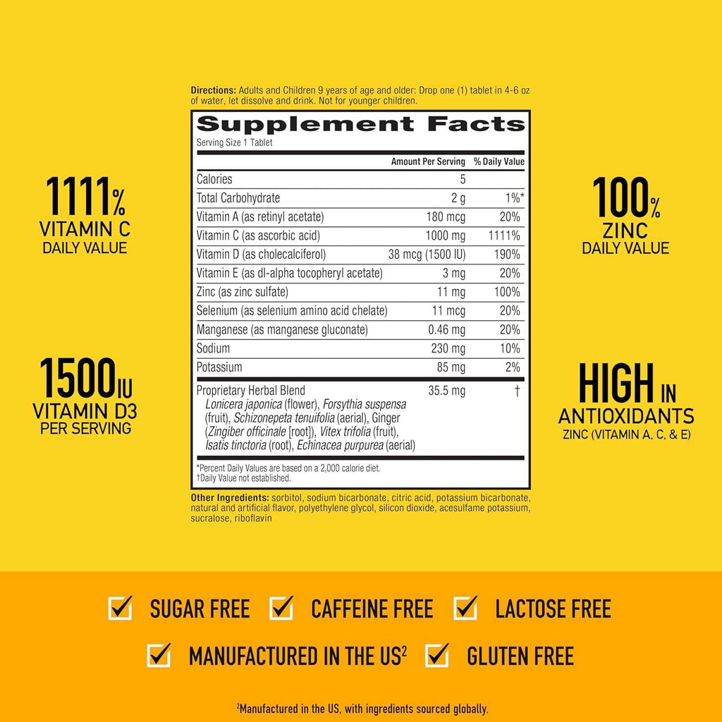 Airborne Effervescent Tablets, Zesty Orange, 30 ea - OTC Shoppe Express