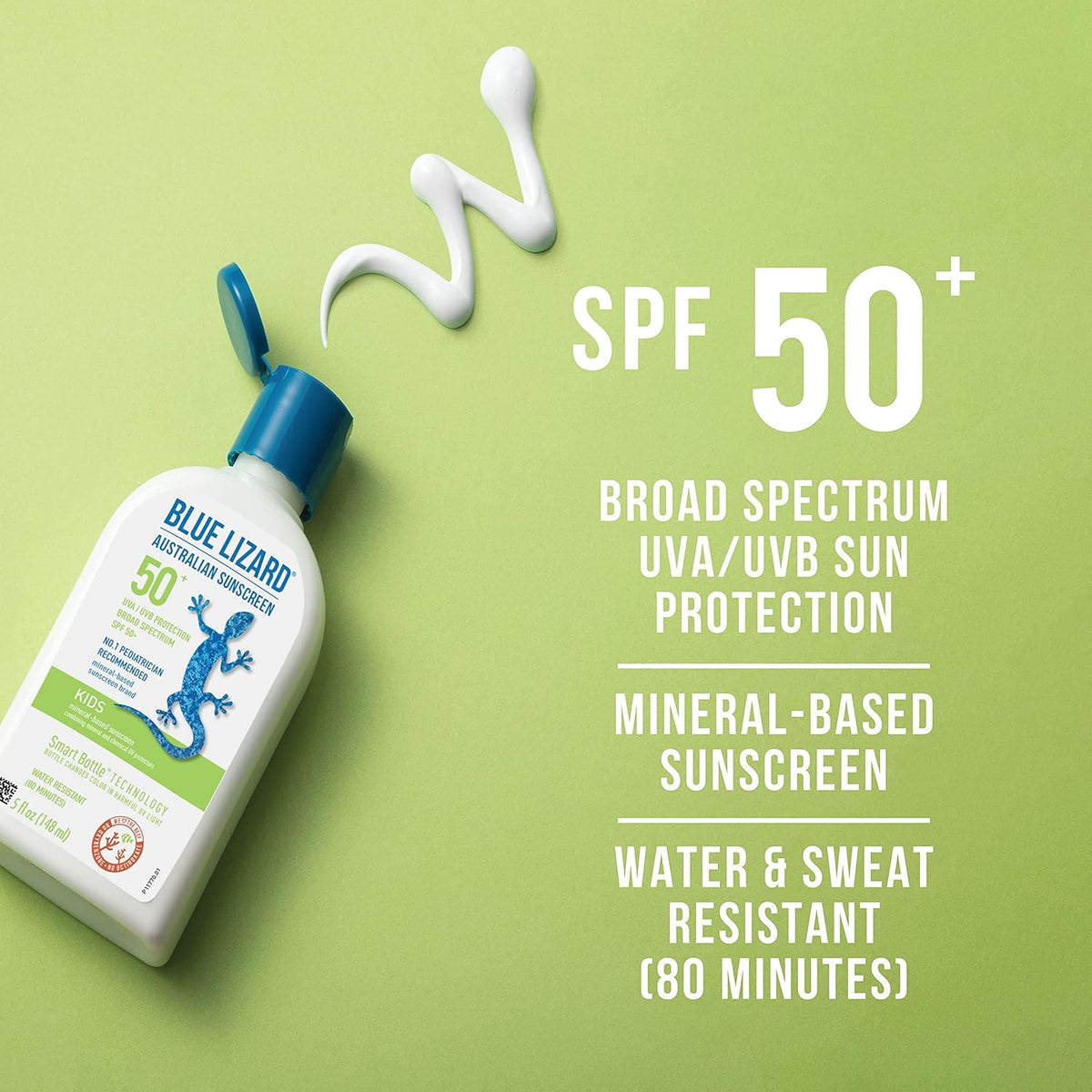 Blue Lizard Australian Kids MineralBased Sunscreen, SPF 50+, 5 oz