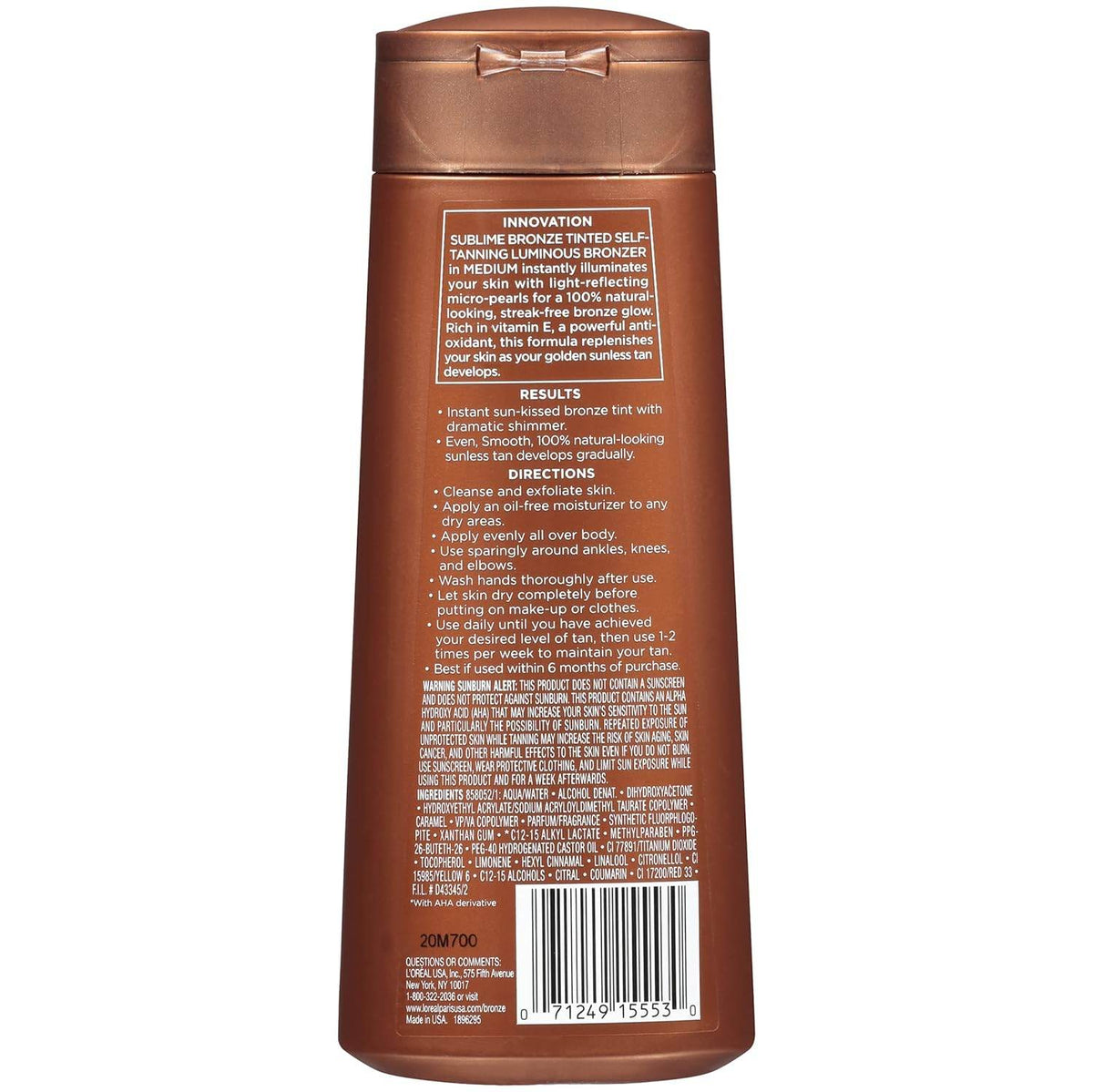 L'oreal Sublime Bronze Luminous Bronzer Self-Tanning Lotion, 6.7 oz - OTC Shoppe Express