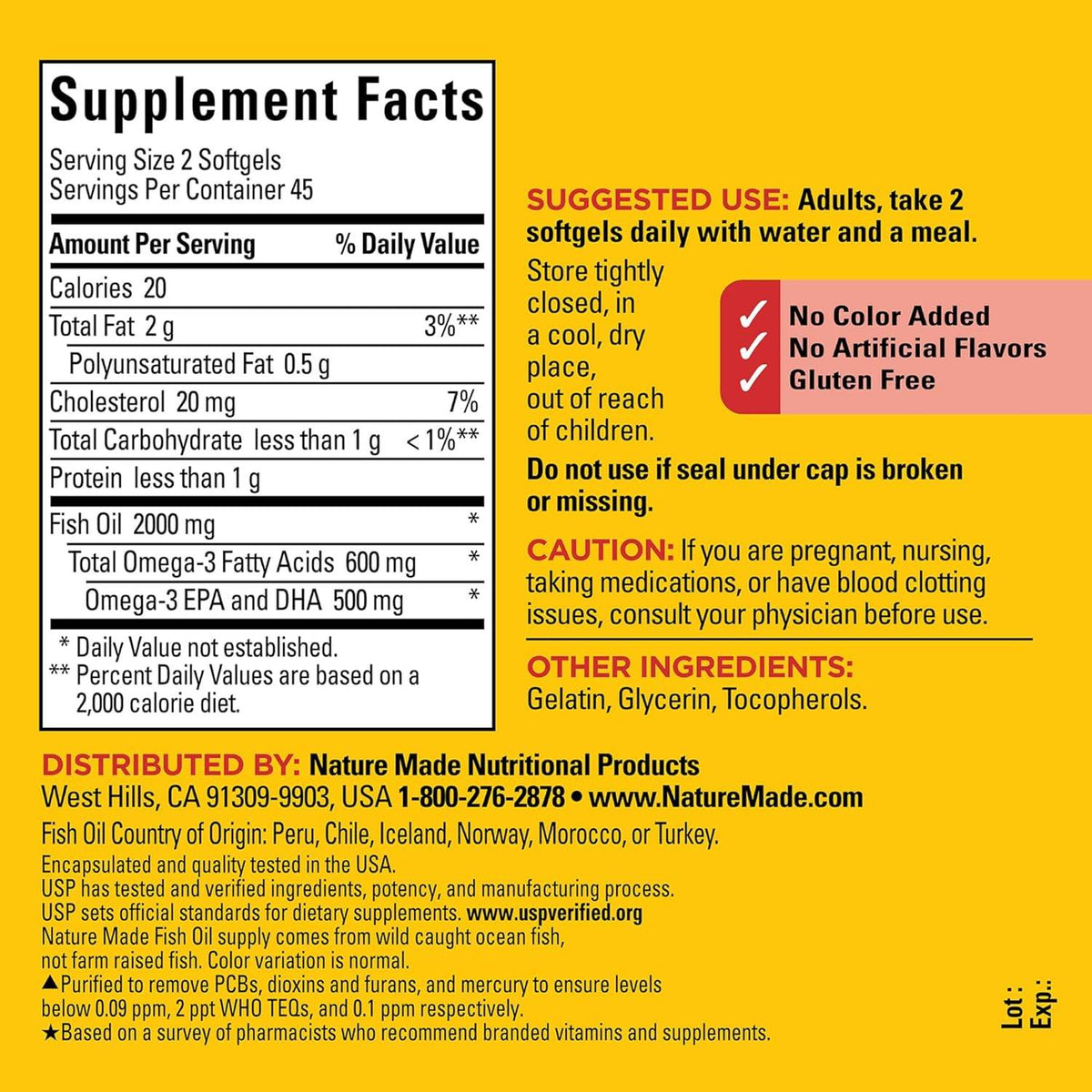 Nature Made Fish Oil, 1000 mg, Liquid Softgels, 90 ea - OTC Shoppe Express