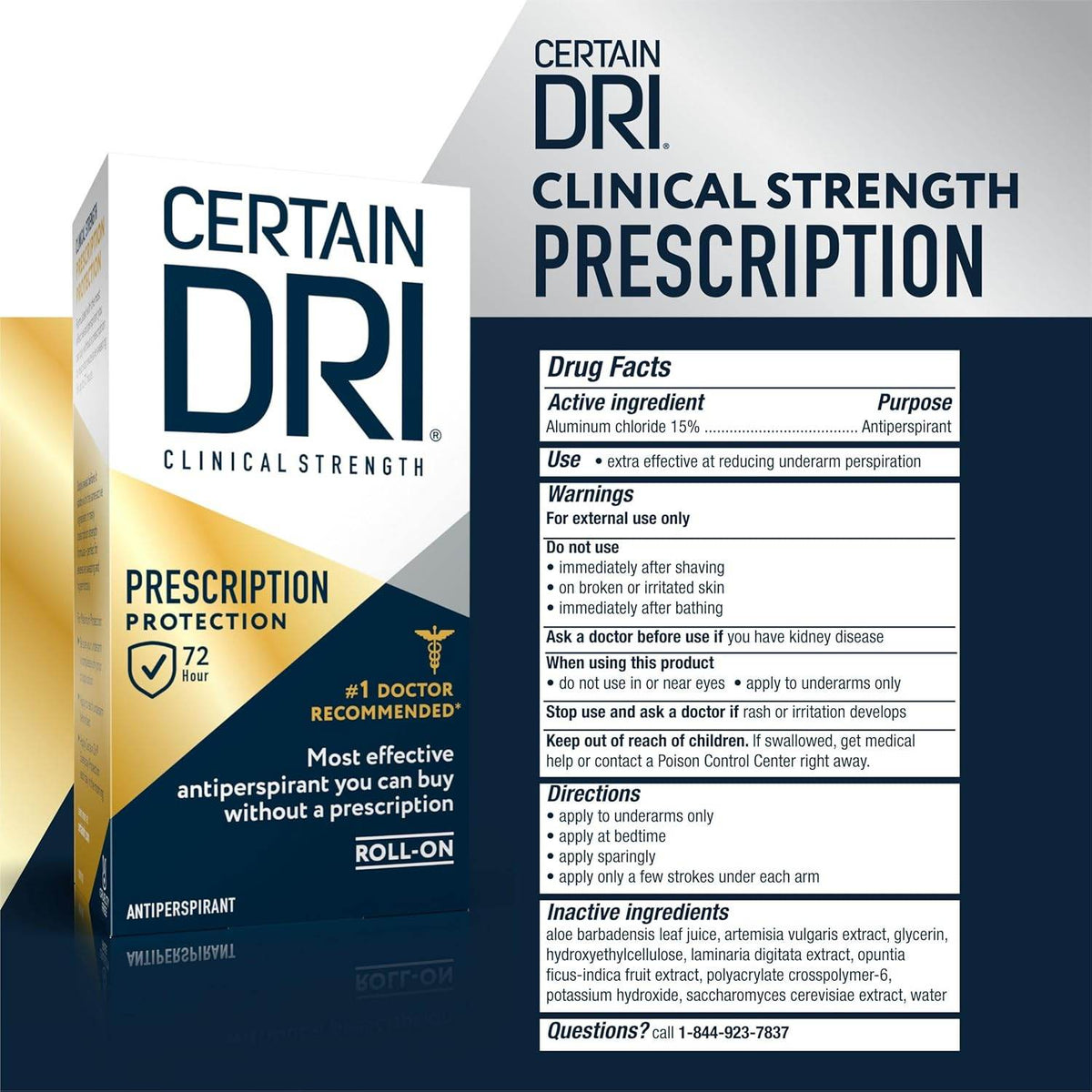 Certain Dri Anti-Perspirant, Roll-On, Prescription Strength, 1.2 oz - OTC Shoppe Express