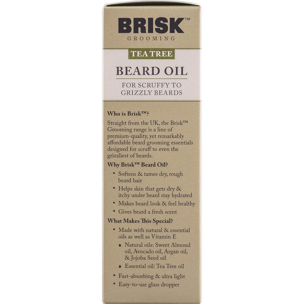 Brisk Beard Oil, Tea Tree, 1.7 oz - OTC Shoppe Express