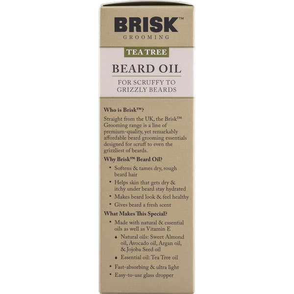 Brisk Beard Oil, Tea Tree, 1.7 oz - OTC Shoppe Express