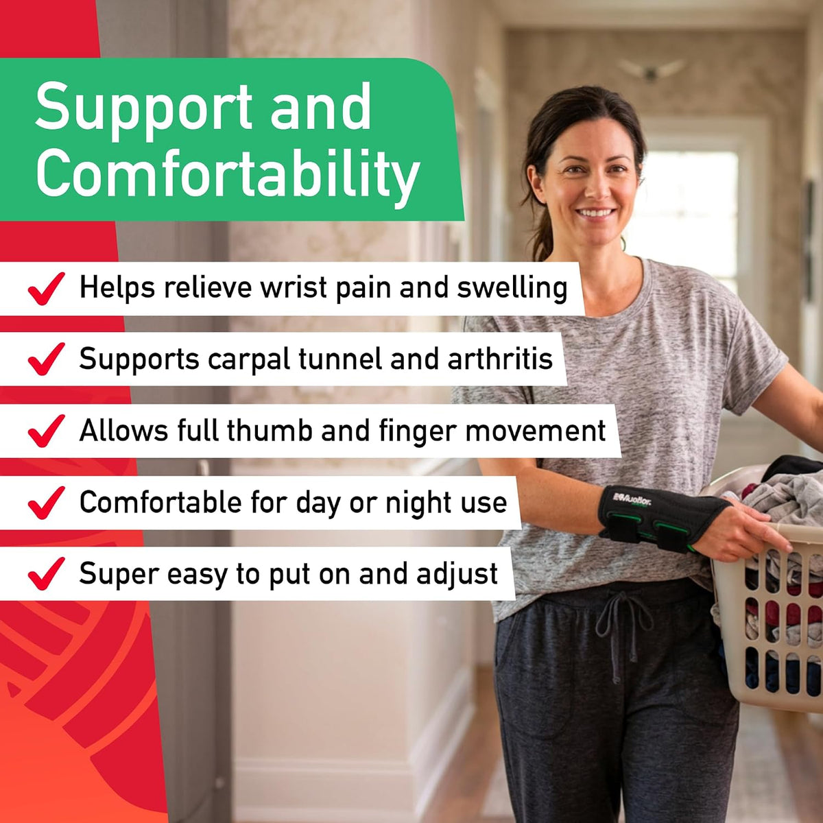 MUELLER Sports Medicine Green Fitted Wrist Brace for Men and Women, Wrist Pain Relief Support, Ideal for Carpal Tunnel, Tendonitis, Arthritis, Right