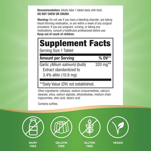 Enzymatic Therapy Garlinase Fresh, Enteric-Coated Tablets, 100 ea - OTC Shoppe Express
