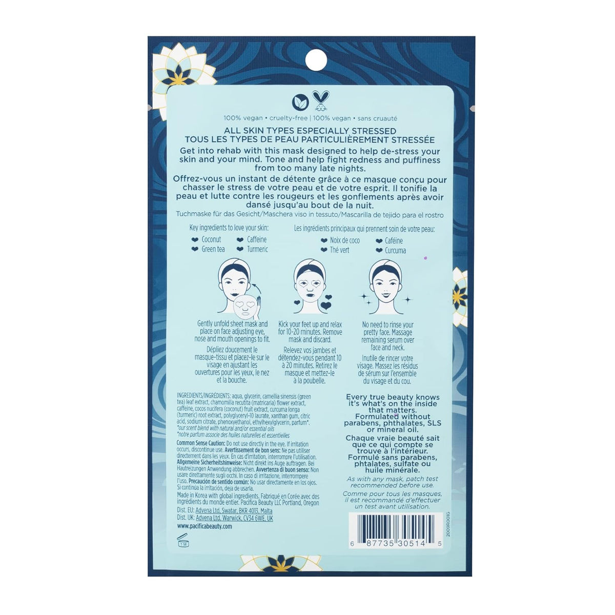 Pacifica Stress Rehab Coconut & Caffeine Facial Mask, 0.67 oz