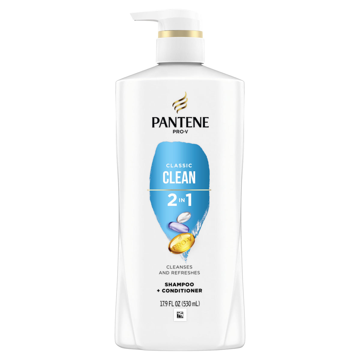 Pantene Pro-V Classic Shampoo and Conditioner, Clean 2in1, All Hair Types, 17.9 fl oz