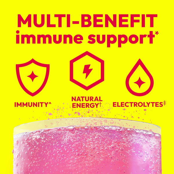 Emergen-C Vitamin C 1000mg Immune Support Powder, Raspberry, 30 Packets