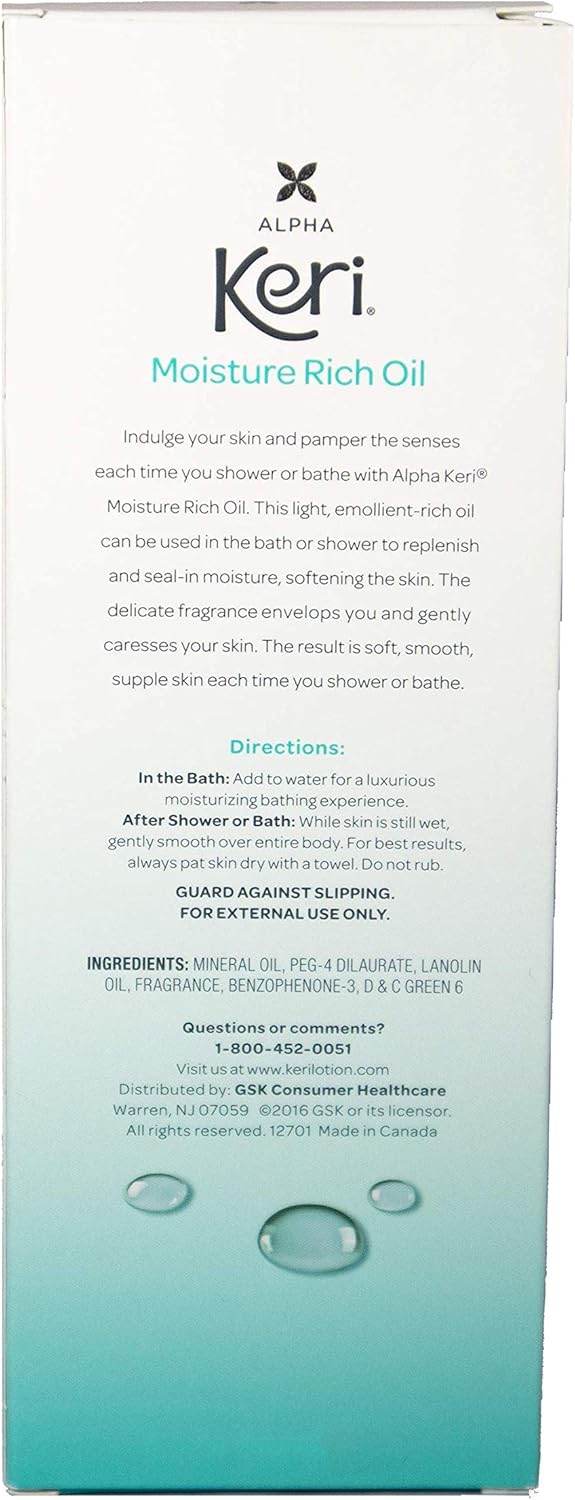Alpha Keri Shower and Bath Moisture Rich Oil, 8 oz - OTC Shoppe Express