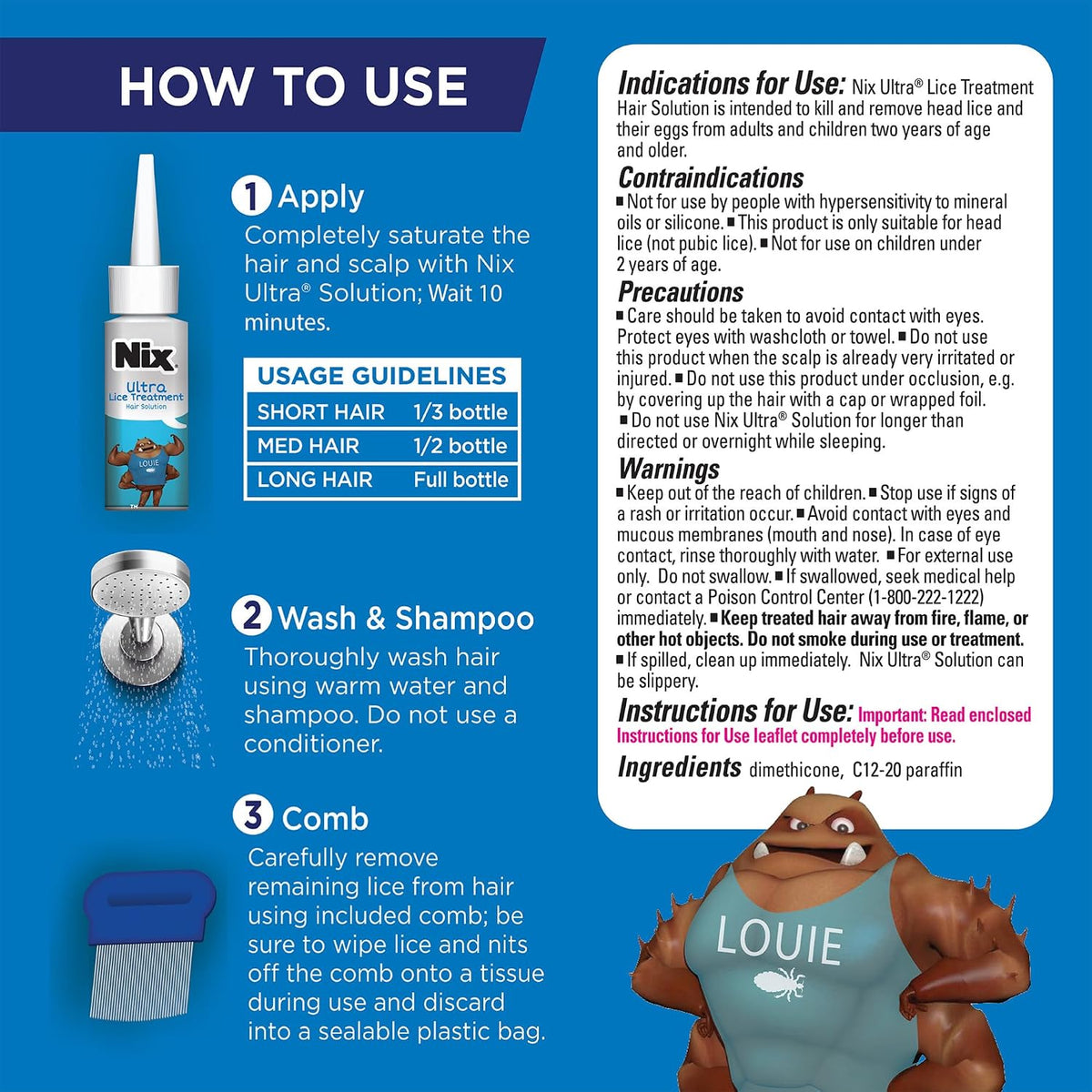 Nix Lice Treatment and Home Kit, Ultra Solution (3.4 Fl Oz), Home Defense Bedbug and Killing Spray (5 Fl Oz)