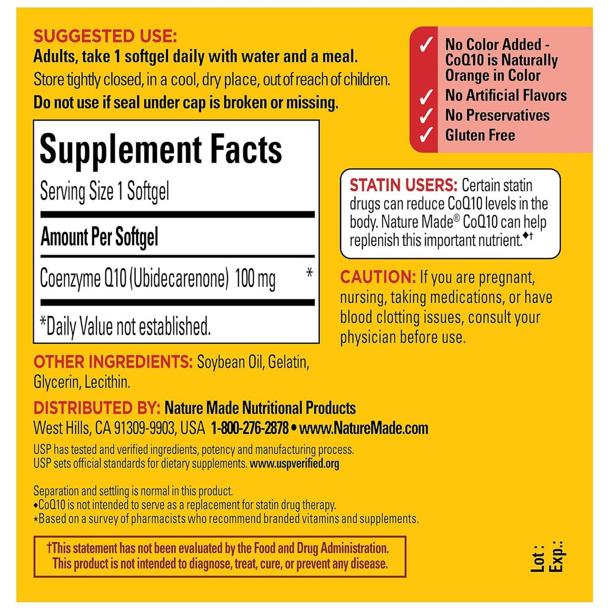 Nature Made CoQ10, 100 mg, Softgels, 40 ea - OTC Shoppe Express