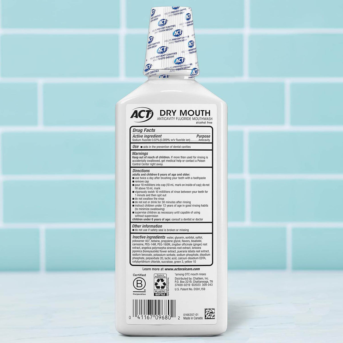 ACT Total Care Dry Mouth Anticavity Mouthwash, Soothing Mint, 18 oz - OTC Shoppe Express