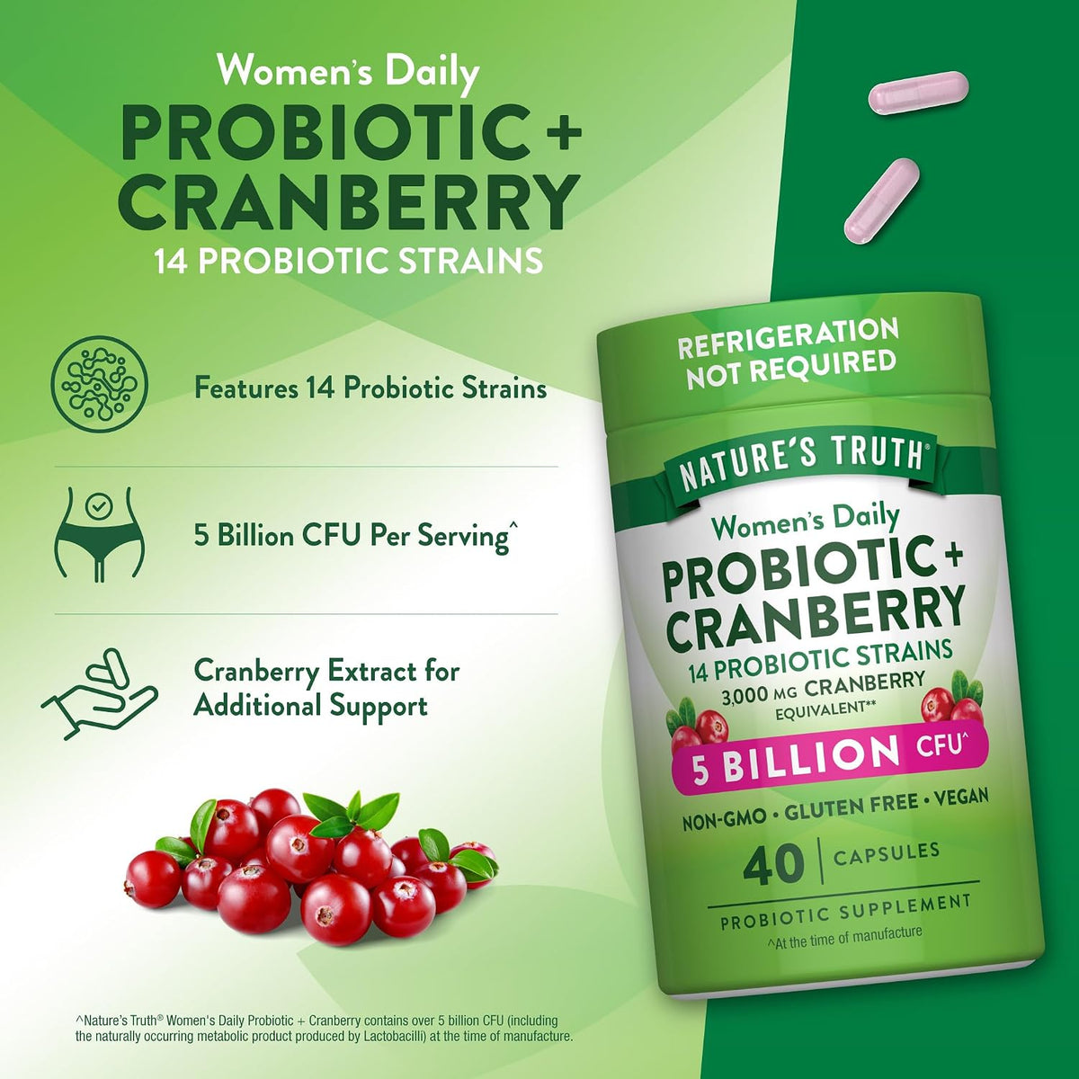 Nature's Truth Probiotics for Women | 5 Billion CFUs Daily