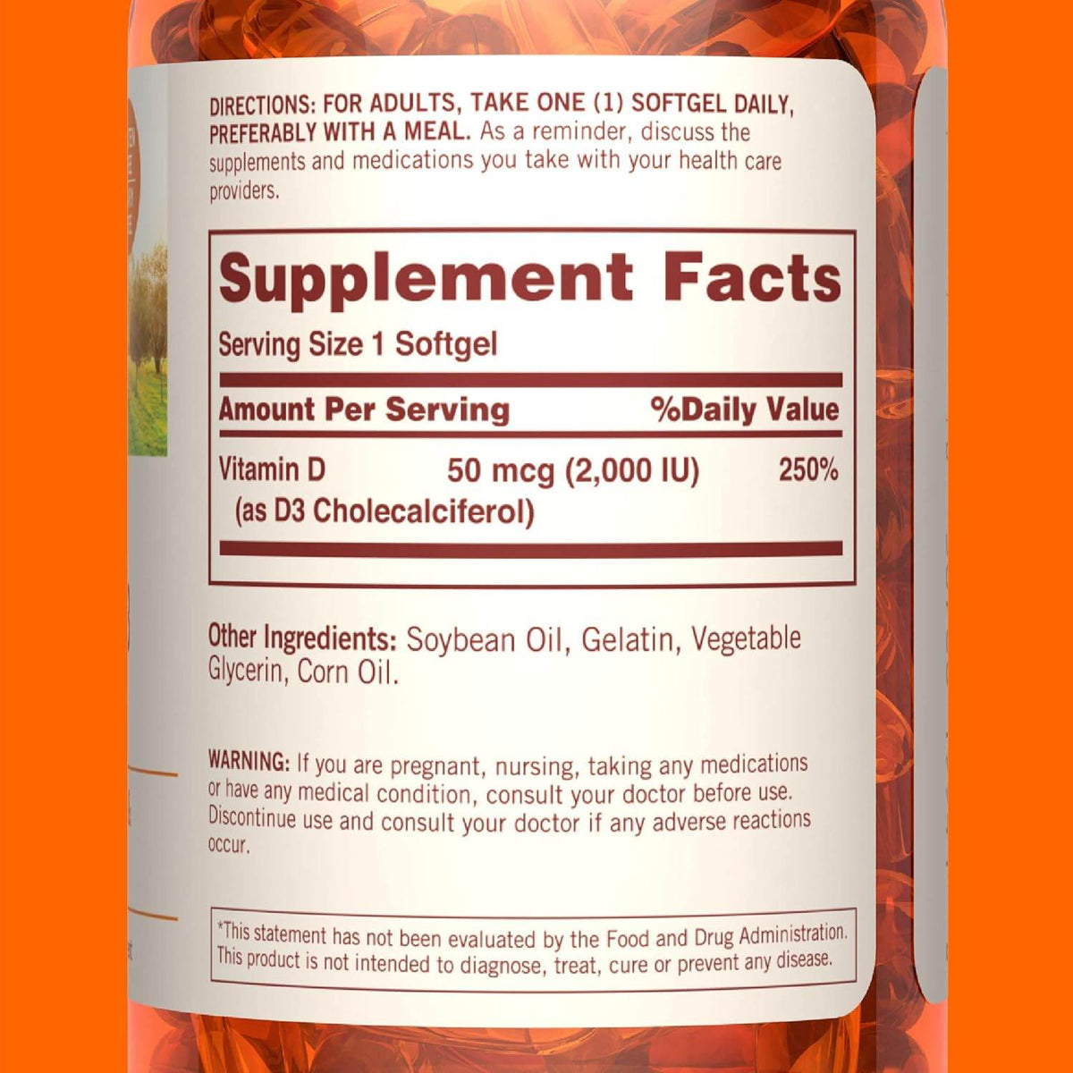 Sundown Naturals Vitamin D3, 2000 IU, Softgels, 350 ea - OTC Shoppe Express