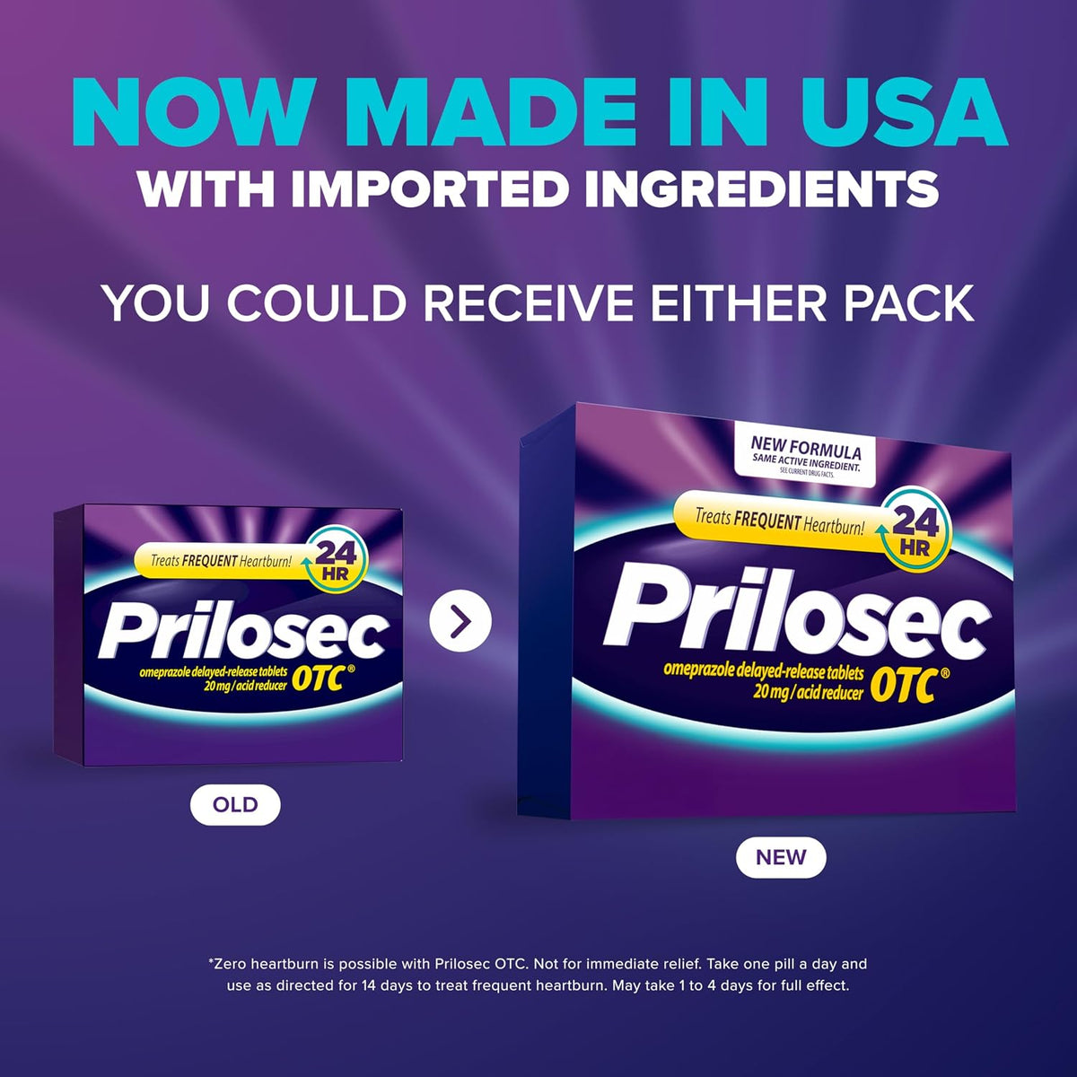 Prilosec OTC, Omeprazole 20mg, Medicine, Acid Reflux Medicine, 24 Hour Relief, 42 Tablets