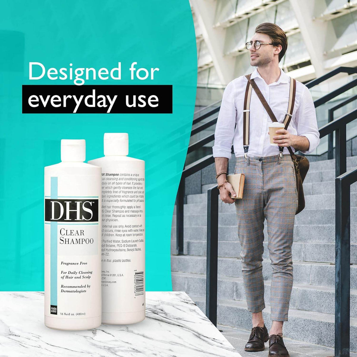 DHS Clear Shampoo for Daily Cleaning of Hair & Scalp, 16 oz - OTC Shoppe Express