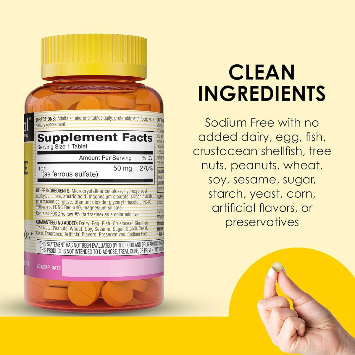 Mason Natural Slow Release Iron, Tablets, 60 ea - OTC Shoppe Express